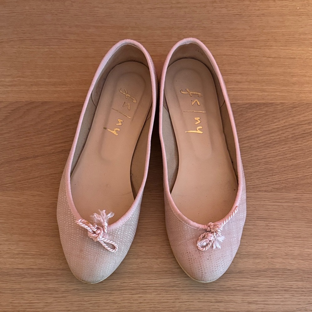 French Sole Light Pink Ballet Flats